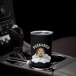 Peekaboo Jesus Funny Christian Tumbler Cup Faith Humor Savior in Clouds Religious Meme TS02 Print Your Wear