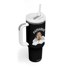 Peekaboo Jesus Funny Christian Tumbler With Handle Faith Humor Savior in Clouds Religious Meme TS02 Print Your Wear