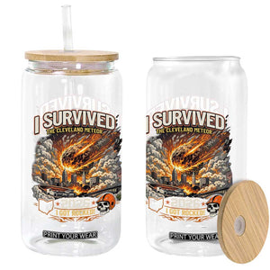 I Survived The Cleveland Meteor 2026 Glass Can Funny Ohio Apocalypse Meme Vintage Football Fan Humor TS02 Print Your Wear