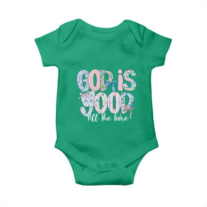 God Is Good All The Time Coquette Christian Faith Baby Onesie Floral Patchwork Aesthetic Bow Cute Religious Gift TS02 Irish Green Print Your Wear