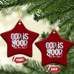 God Is Good All The Time Coquette Christian Faith Ceramic Ornament Floral Patchwork Aesthetic Bow Cute Religious Gift TS02 Print Your Wear