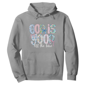 God Is Good All The Time Coquette Christian Faith Hoodie Floral Patchwork Aesthetic Bow Cute Religious Gift TS02 Sport Gray Print Your Wear
