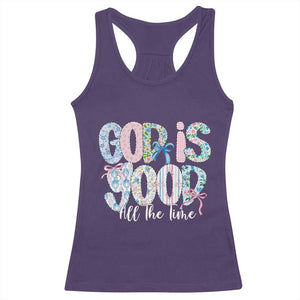 God Is Good All The Time Coquette Christian Faith Racerback Tank Top Floral Patchwork Aesthetic Bow Cute Religious Gift TS02 Purple Print Your Wear