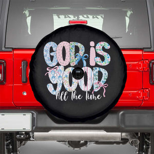 God Is Good All The Time Coquette Christian Faith Spare Tire Cover Floral Patchwork Aesthetic Bow Cute Religious Gift TS02 Black Print Your Wear