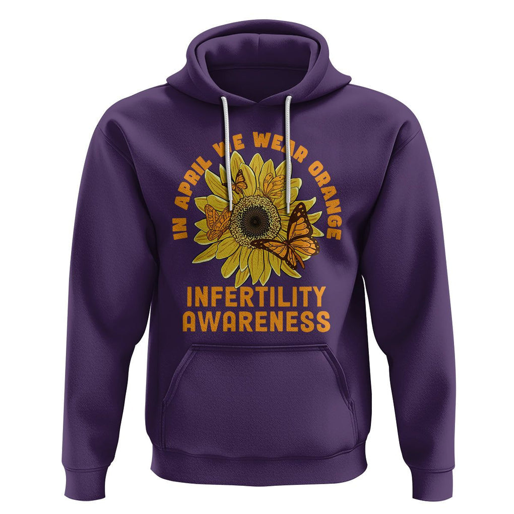 Infertility Awareness Hoodie In April We Wear Orange IVF Week Support TS02 Purple Printyourwear