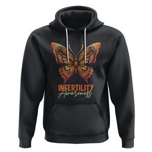 Infertility Awareness Hoodie IVF Orange Week Support Squad Butterfly TS02 Black Printyourwear