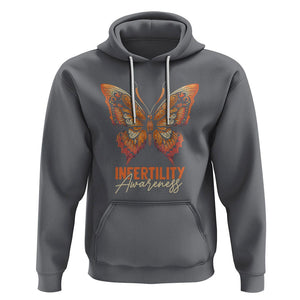 Infertility Awareness Hoodie IVF Orange Week Support Squad Butterfly TS02 Charcoal Printyourwear