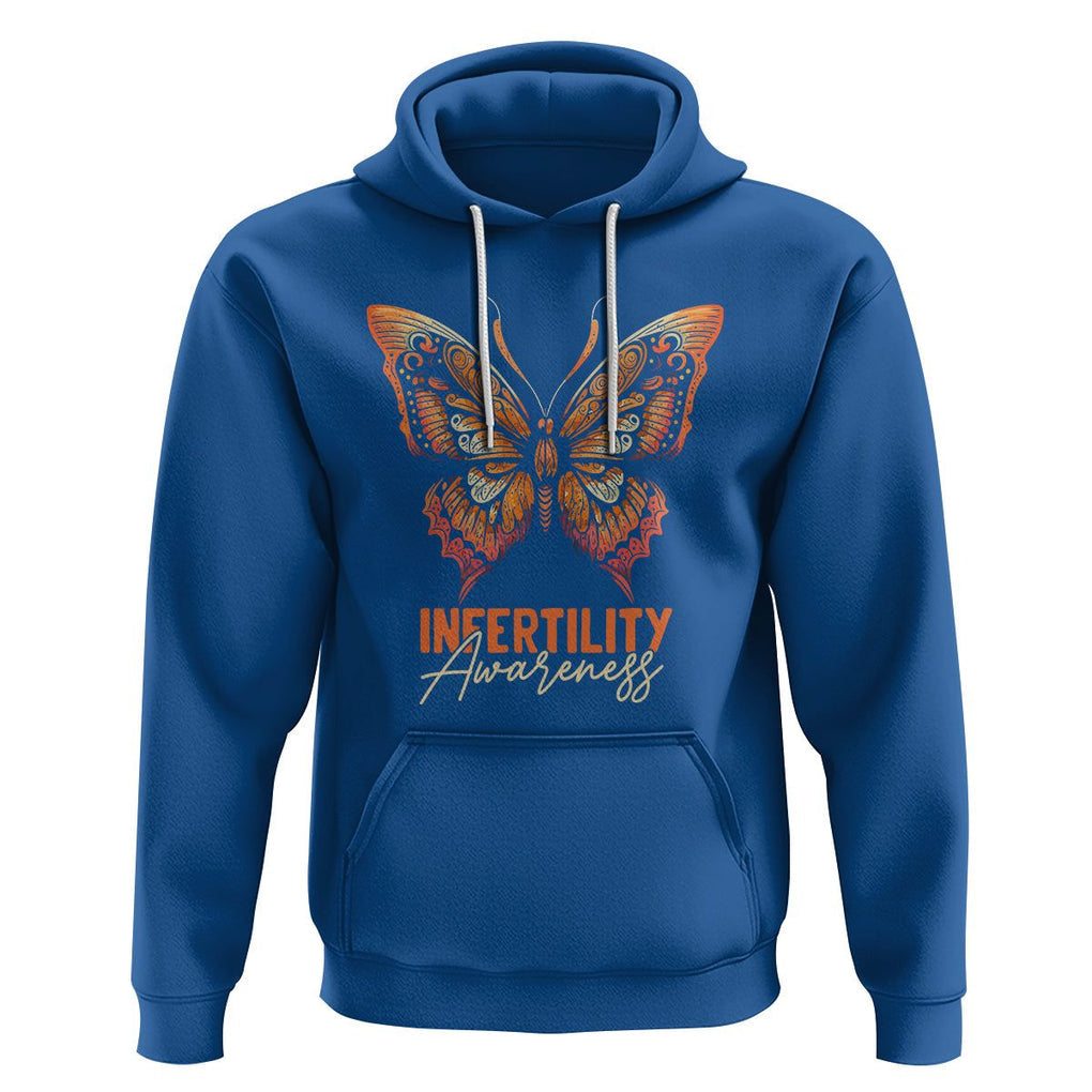 Infertility Awareness Hoodie IVF Orange Week Support Squad Butterfly TS02 Royal Blue Printyourwear