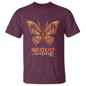 Infertility Awareness T Shirt IVF Orange Week Support Squad Butterfly TS02 Maroon Printyourwear
