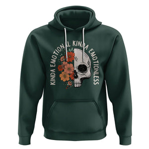 Mental Health Matters Hoodie Kinda Emotional Kinda Emotionless Floral Skull Inspirational TS02 Dark Forest Green Printyourwear