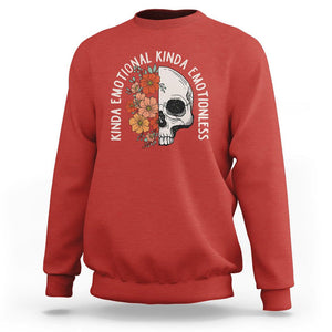 Mental Health Matters Sweatshirt Kinda Emotional Kinda Emotionless Floral Skull Inspirational TS02 Red Printyourwear