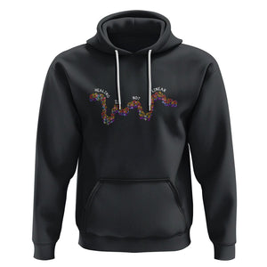 Mental Health Matters Hoodie Healing Is Not Linear Mental Health Awareness Flowers Linear TS02 Black Printyourwear
