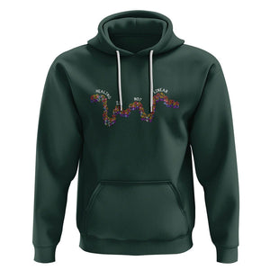 Mental Health Matters Hoodie Healing Is Not Linear Mental Health Awareness Flowers Linear TS02 Dark Forest Green Printyourwear