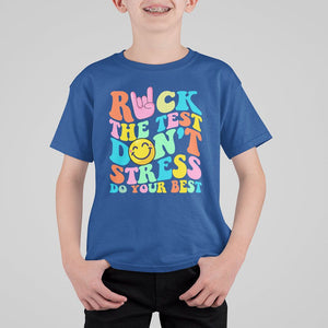 Funny Teacher T Shirt For Kid Teachers Rock The Test Don't Stress Just Do Your Best Funny Testing Day TS02 Royal Blue Printyourwear