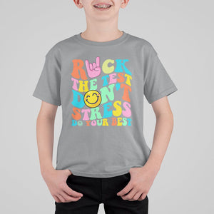 Funny Teacher T Shirt For Kid Teachers Rock The Test Don't Stress Just Do Your Best Funny Testing Day TS02 Sport Gray Printyourwear
