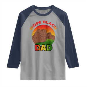 Dope Black Dad Raglan Shirt Fist Bump Retro Vintage Father's Day Gift TS02 Sport Gray Navy Print Your Wear