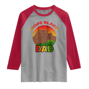 Dope Black Dad Raglan Shirt Fist Bump Retro Vintage Father's Day Gift TS02 Sport Gray Red Print Your Wear