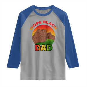 Dope Black Dad Raglan Shirt Fist Bump Retro Vintage Father's Day Gift TS02 Sport Gray Royal Print Your Wear