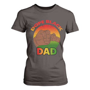 Dope Black Dad T Shirt For Women Fist Bump Retro Vintage Father's Day Gift TS02 Dark Chocolate Print Your Wear