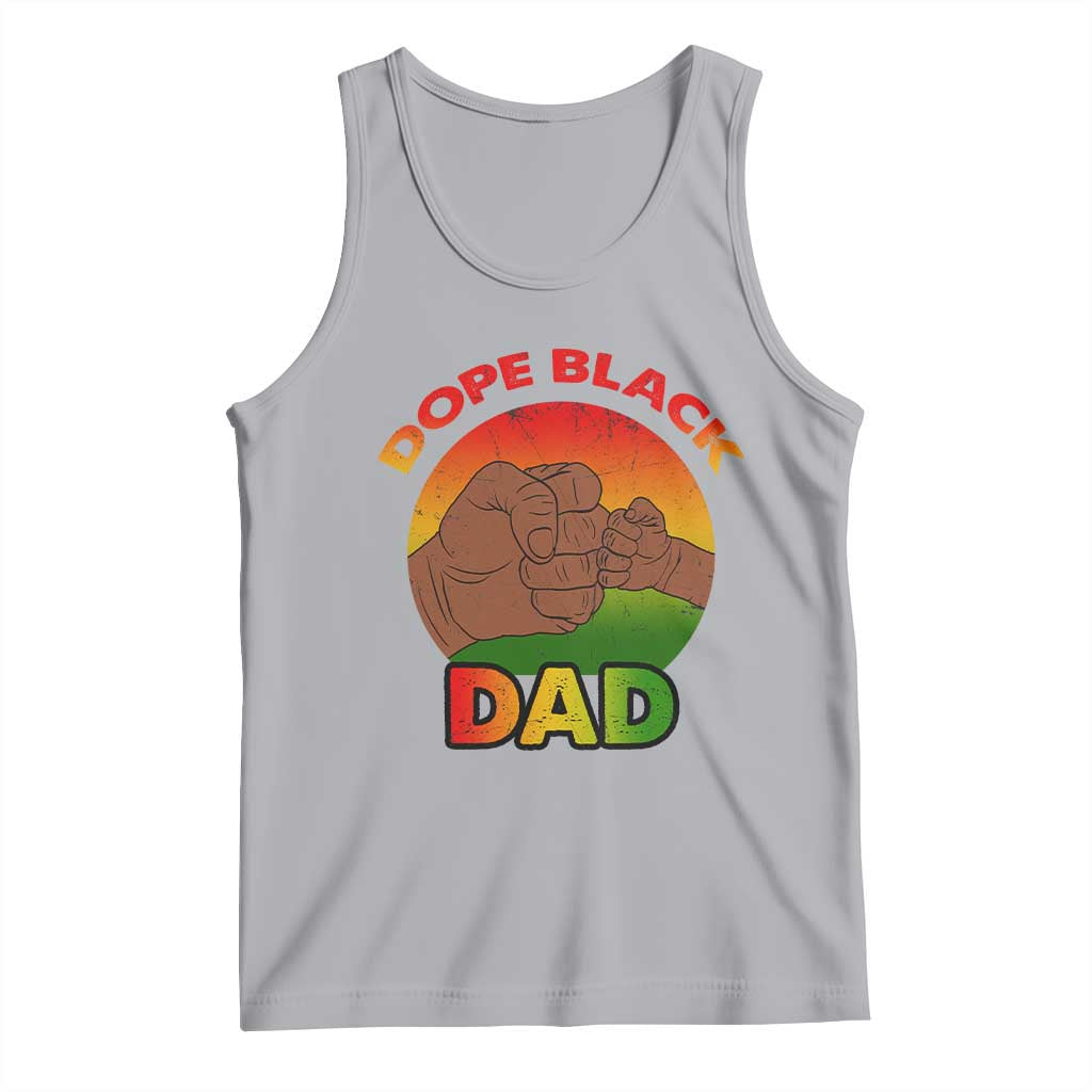 Dope Black Dad Tank Top Fist Bump Retro Vintage Father's Day Gift TS02 Athletic Heather Print Your Wear