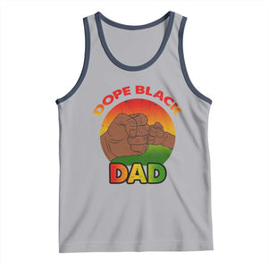 Dope Black Dad Tank Top Fist Bump Retro Vintage Father's Day Gift TS02 Athletic Heather Navy Print Your Wear