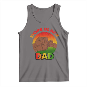 Dope Black Dad Tank Top Fist Bump Retro Vintage Father's Day Gift TS02 Deep Heather Print Your Wear
