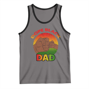 Dope Black Dad Tank Top Fist Bump Retro Vintage Father's Day Gift TS02 Deep Heather Black Print Your Wear