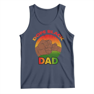 Dope Black Dad Tank Top Fist Bump Retro Vintage Father's Day Gift TS02 Navy Print Your Wear