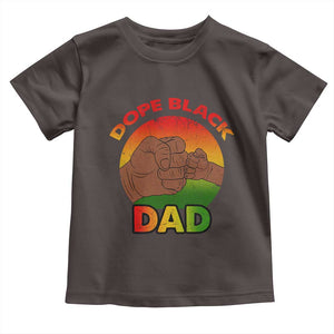 Dope Black Dad Toddler T Shirt Fist Bump Retro Vintage Father's Day Gift TS02 Dark Chocolate Print Your Wear