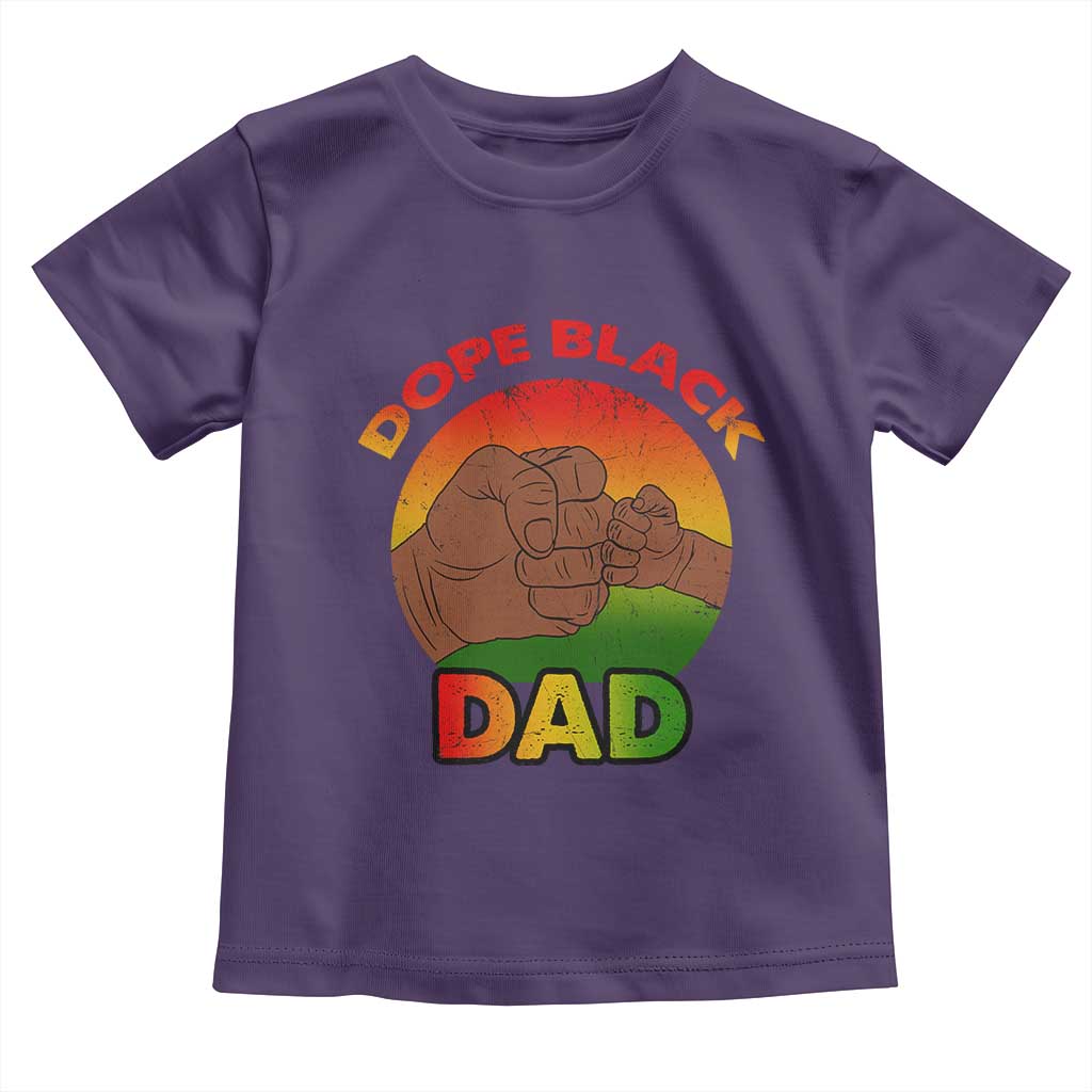 Dope Black Dad Toddler T Shirt Fist Bump Retro Vintage Father's Day Gift TS02 Purple Print Your Wear