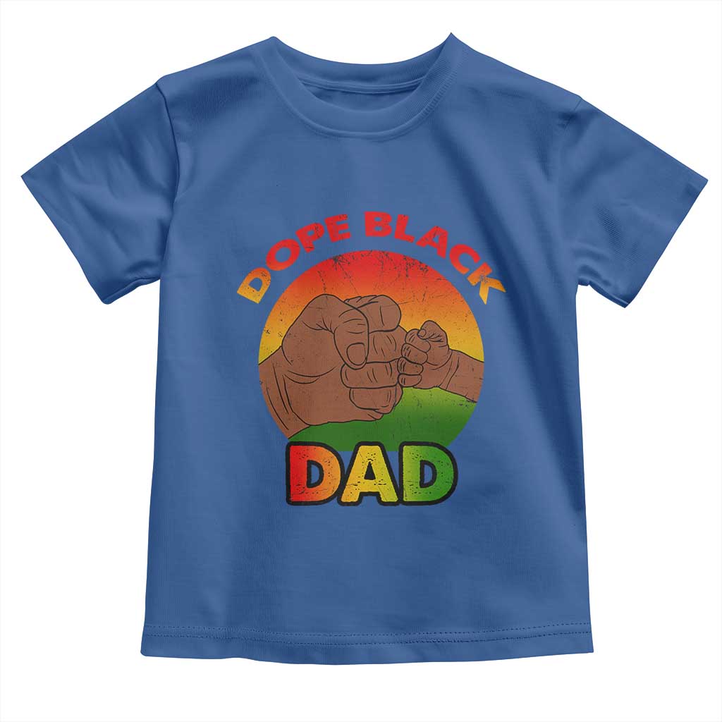 Dope Black Dad Toddler T Shirt Fist Bump Retro Vintage Father's Day Gift TS02 Royal Blue Print Your Wear