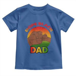 Dope Black Dad Toddler T Shirt Fist Bump Retro Vintage Father's Day Gift TS02 Royal Blue Print Your Wear
