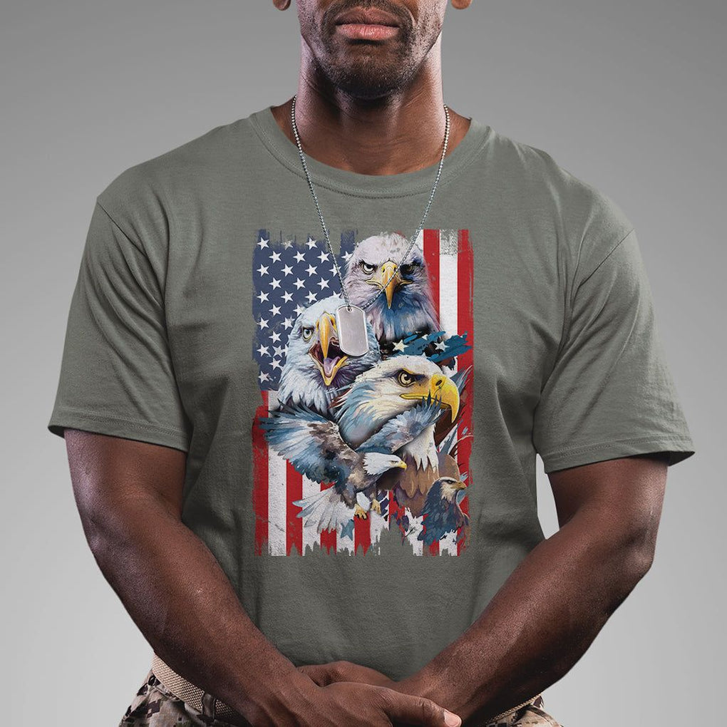 Patriotic American Eagle T Shirt US Flag US Pride Patriotic Spirit TS02 Military Green Print Your Wear