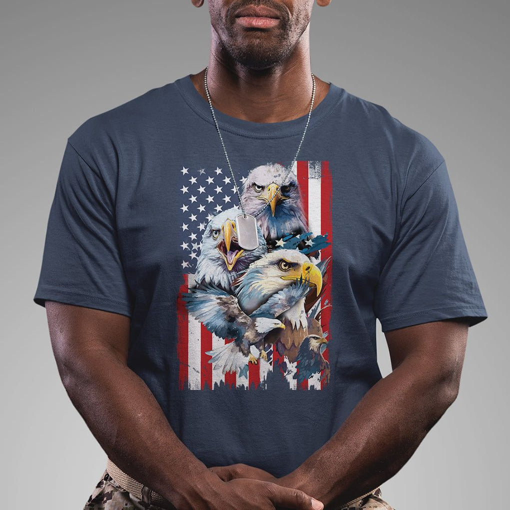 Patriotic American Eagle T Shirt US Flag US Pride Patriotic Spirit TS02 Navy Print Your Wear