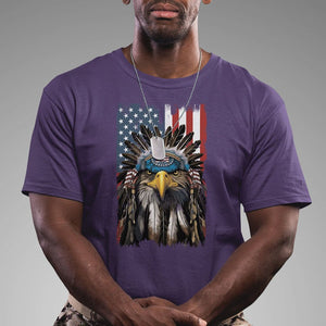 Native American Eagle T Shirt Patriotic US Flag 4th of July TS02 Purple Print Your Wear