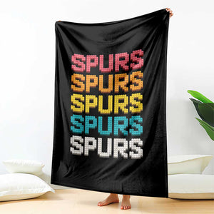 Retro Stacked Block Spurs Name Colorful Toy Brick Throw Blanket for Sports Fan TS02 Print Your Wear