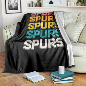 Retro Stacked Block Spurs Name Colorful Toy Brick Throw Blanket for Sports Fan TS02 Print Your Wear