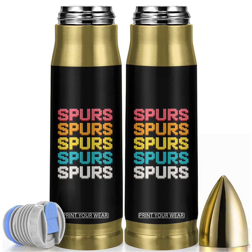 Retro Stacked Block Spurs Name Colorful Toy Brick Bullet Tumbler for Sports Fan TS02 Black Print Your Wear