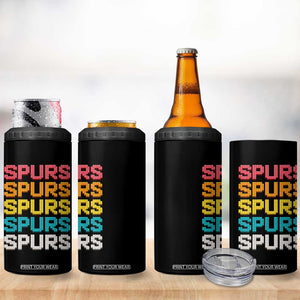 Retro Stacked Block Spurs Name Colorful Toy Brick 4 in 1 Can Cooler Tumbler for Sports Fan TS02 Print Your Wear