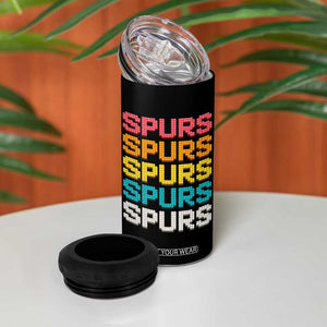 Retro Stacked Block Spurs Name Colorful Toy Brick 4 in 1 Can Cooler Tumbler for Sports Fan TS02 Print Your Wear