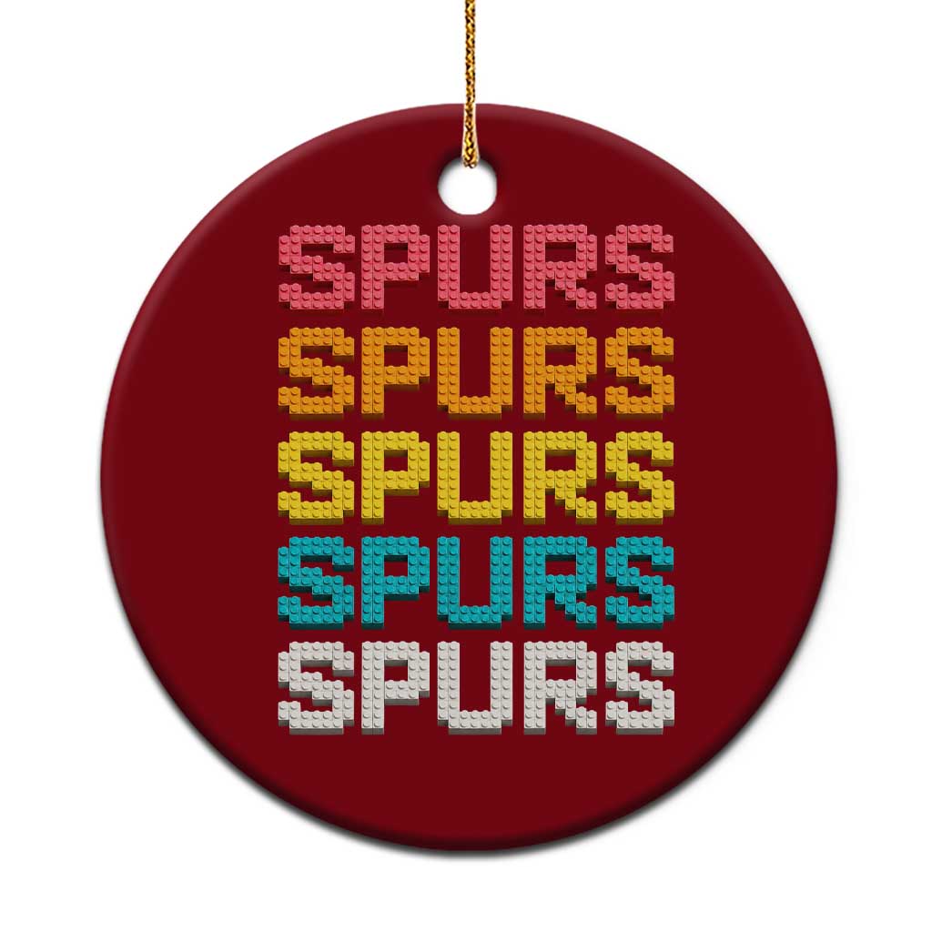 Retro Stacked Block Spurs Name Colorful Toy Brick Ceramic Ornament for Sports Fan TS02 1pc Red Print Your Wear