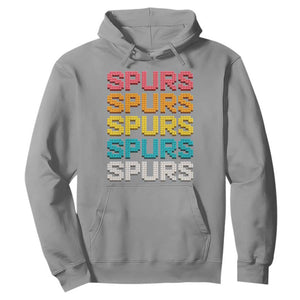 Retro Stacked Block Spurs Name Colorful Toy Brick Hoodie for Sports Fan TS02 Sport Gray Print Your Wear