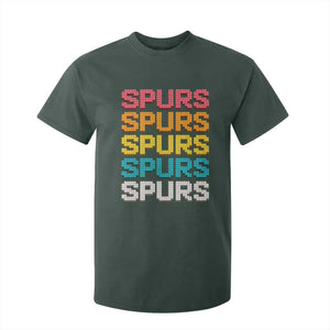 Retro Stacked Block Spurs Name Colorful Toy Brick T Shirt For Kid for Sports Fan TS02 Dark Forest Green Print Your Wear