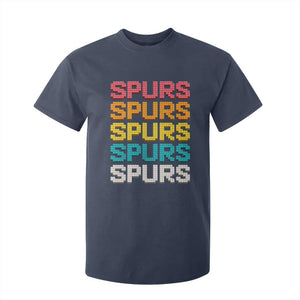 Retro Stacked Block Spurs Name Colorful Toy Brick T Shirt For Kid for Sports Fan TS02 Navy Print Your Wear