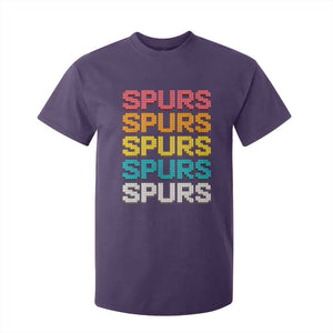 Retro Stacked Block Spurs Name Colorful Toy Brick T Shirt For Kid for Sports Fan TS02 Purple Print Your Wear