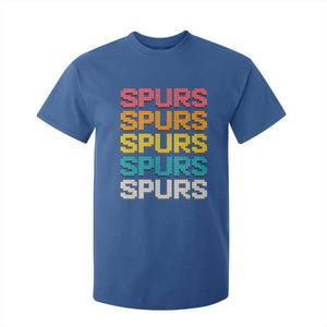 Retro Stacked Block Spurs Name Colorful Toy Brick T Shirt For Kid for Sports Fan TS02 Royal Blue Print Your Wear
