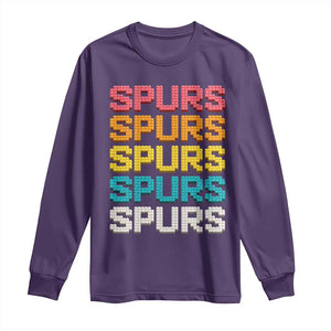 Retro Stacked Block Spurs Name Colorful Toy Brick Long Sleeve Shirt for Sports Fan TS02 Purple Print Your Wear