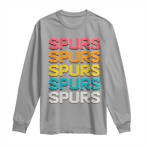 Retro Stacked Block Spurs Name Colorful Toy Brick Long Sleeve Shirt for Sports Fan TS02 Sport Gray Print Your Wear