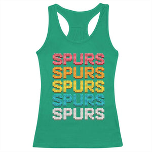 Retro Stacked Block Spurs Name Colorful Toy Brick Racerback Tank Top for Sports Fan TS02 Irish Green Print Your Wear