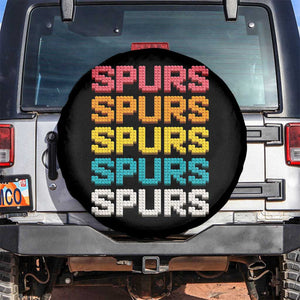 Retro Stacked Block Spurs Name Colorful Toy Brick Spare Tire Cover for Sports Fan TS02 No hole Black Print Your Wear